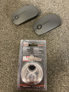 (1) U-Haul Storage Lock & (2) Jelly Comb Wireless Mouse