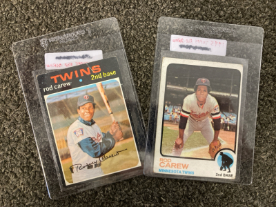 (1) 1973 Rod Carew Card & (1) 1971 Rod Carew Card