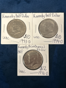 (3) Vintage Kennedy Half Dollars