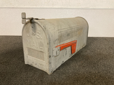 Grey Metal Mailbox