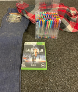 Battlefield 3 Xbox 360 Game, Gell Pens, & Dress Clothes