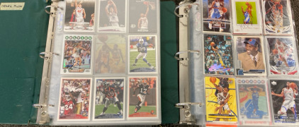 Two Card Binders With Basketball, & Some Football Cards