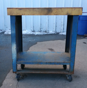 (1) Heavy-Duty Steel Workbench Cart - Rolling