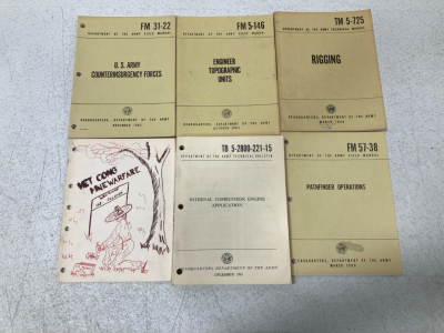 (5) Vintage 1963-1966 Department Of The Army Technical Bulletin Textbooks, (1) Vintage 1966 Viet Cong Mine Warfare Pamphlet