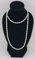 (2) Sterling Silver Rope Chains - 925 Necklace & Bracelet - 3