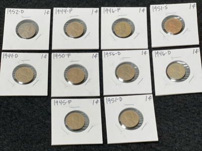 (10) Pennies 1944-1956