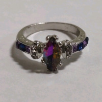 Women's Sliver Toned Amethyst Ring - 5