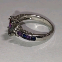 Women's Sliver Toned Amethyst Ring - 6