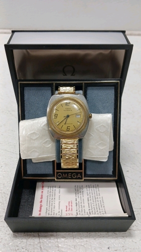 (2) Collectible Timepieces - Timex Automatic Watch (1) Omega Watch Box