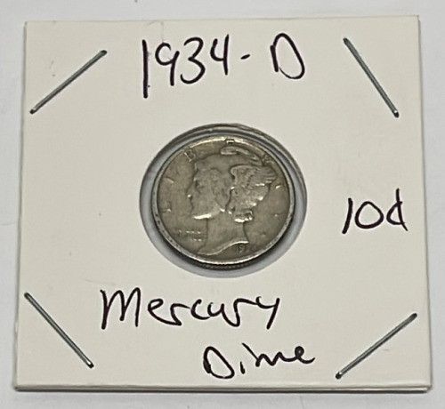1934-D Mercury Dime (Carded)