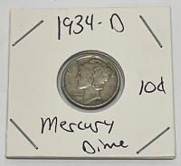 1934-D Mercury Dime (Carded)