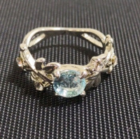 Women's Blue Topaz Silver Toned Ring - 2