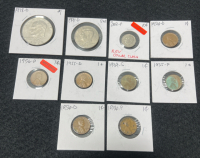 (1) 1978 One Dollar Coin (1) 1991 Quarter (1) 2013 Dime And (7) Pennies 1935-1956