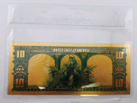 (1) $10 24K Gold Flaked Buffalo Banknote w/ COA - 2