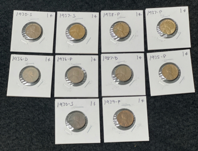 (10) Pennies 1930-1939