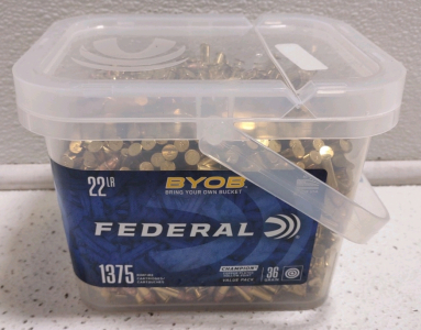 Federal-BYOB-Bring Your Own Bucket- 22LR -Copper Plated Hollow Point- 36 Grain- 1375 Rimfire Cartridges