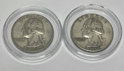 (2) 1964 90% Silver Washington Quarters