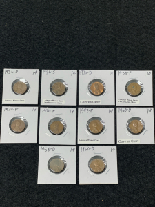 (10) Pennies 1936-1960