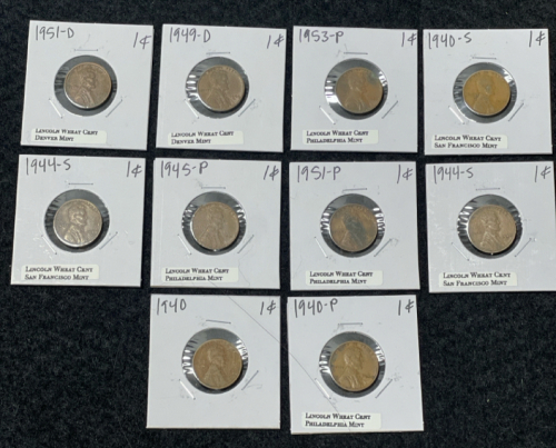 (10) Pennies 1940-1953