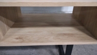 39½"x 16"x 16" Small Low Coffee Table w/2 Shelf Cubby Compartments, Mid-Century Modern, Beige - 6