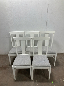 (5) White Dining Chairs