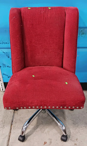 (1) Red Upholstered Swivel Office Chair w/ Nailhead - Office Star Products