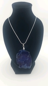 71.95 CT Dark Blue Sea Sediment Jasper .925 Necklace