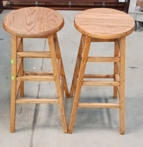 (2) Wooden Barstools - 30"H