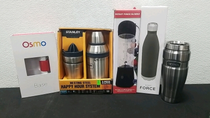 Stanley Nesting Steel Bottles, OSMO Base, Patriot Power Blender, H2GO Force Water Bottle