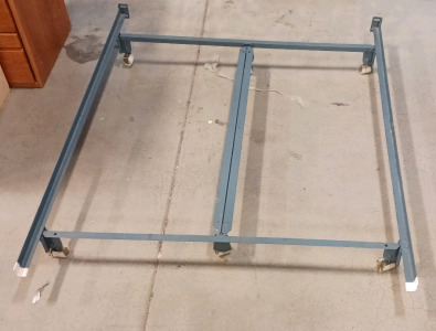 (1) Metal Bed Frame on Casters - Approx. 60"x70" [1000]