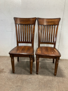 (2) Dark Wood Dining Chairs