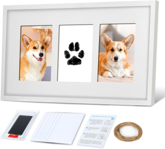 (2) Cozyzoe Dog Paw Print Kit-Paw Print Picture Frame (White)