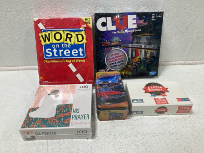 Clue Board Game, Word On The Street Board Game, A Little Wordy Board Game, (2) Puzzles