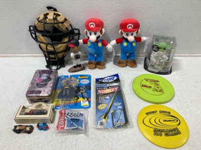 Toys, Catchers Mask, Disc Golf Discs, & More