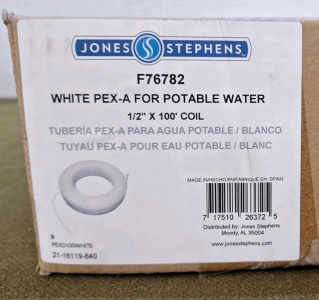 (1) 100-Foot Roll Of 1/2-Inch, White PEX-A Tubing