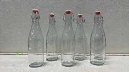 (6) New - Sealing Glass Flip Top Bottles