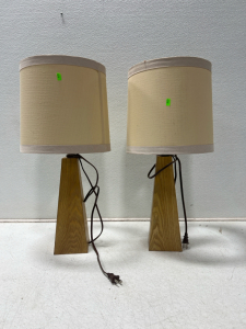 (2) Wood Table Lamp