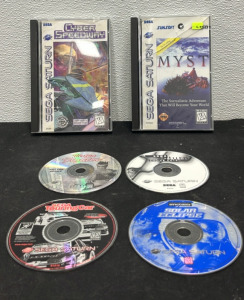 (6) Games for Sega Saturn (1) Cyber Speedway Game (1) Myst Game (1) Vintage Fighter Game (1) Sega Saturn Choice Cuts (1) Touring Car Game (1) Solar Eclipse Game