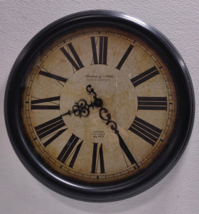 2'x 2' "Sterling & Silver Clock Company" (Black) Roman Numerals Wall Clock