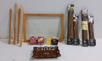 (9) Framing Supplies - (6) Wood Frame Kits (2) Hardware Packs (1) Handcrafted Tray & More!