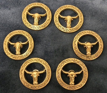 (6) Steer Head Conchos
