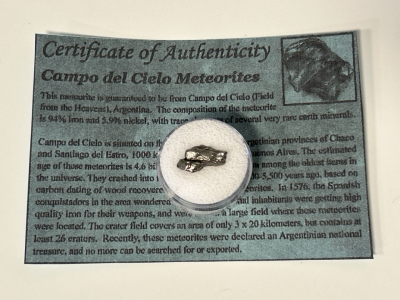 Meteorite Space Rock With COA