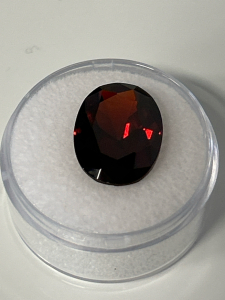 Pigeon Blood Red Ruby Faceted Diamond Cut Gemstone (10.95 Ct.)
