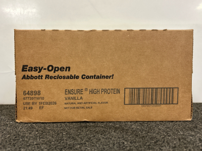 Unopened Box Of Ensure High Protien Shakes- Vanilla