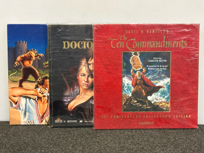 (3) Collectible Laser Discs: The Trn Commandments, Doctor Zhivago, And The Sinbad Collection