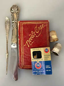 Made in England Thimble, Marked Simon's Thimble, Vintage Needle Cases, Reed and Barton Sterling Handle and Nut Pick