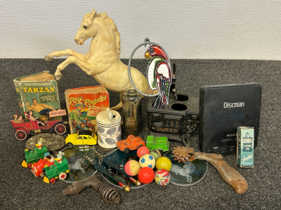 Vintage Books, Toy Cars, Cast Iron Items, and More