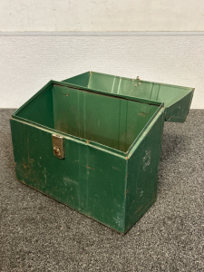 Vintage Green Metal Locking Box