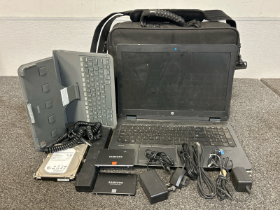 Hp Laptop, Bag, Cables, and More