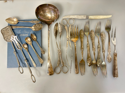 Silver Plated Silverware And "the Story Of Sterling" Book